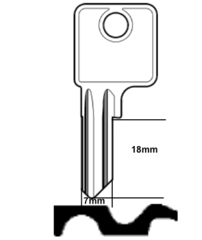 Preview: Ersatzschlüssel für DOM Klein- und Universalzylinderschlösser (DM16)