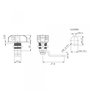 Preview: Hebelschloss vorgerichtet für Vorhangschloesser S7061