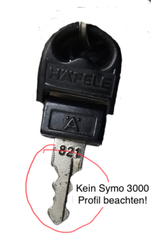 Ersatzschlüssel für Häfele Möbelschlösser Serie Symo 3000 (1786)