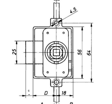 Preview: Hekna Drehstangenaufschraubschloss 3060 Ultra Vierkant für Drehknauf