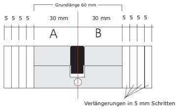 ISEO F6 Profil-Doppelzylinder mit 3 Schlüssel, N+G Funktion