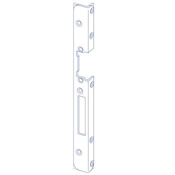 Winkelschließblech 3x16/20/25 x25x280 mm käntig,links mit Lochung für E-Öffner
