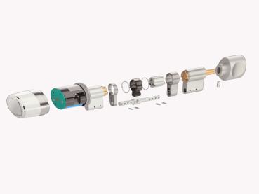 Preview: ISEO Libra LE60 Elektronischer Modularzylinder mit App Bedienung IP66 + 3 Masterkarten + 3 Transponder + Montagewerkzeug