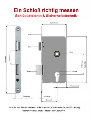 Einsteckschloss Haustürschloss Serie 28 für Profilzylinder DIN (65mm x 92m ) R/L