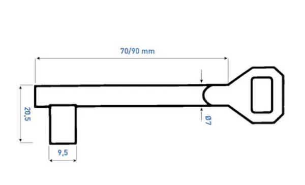 Buntbartschlüssel System Pegau 70mm