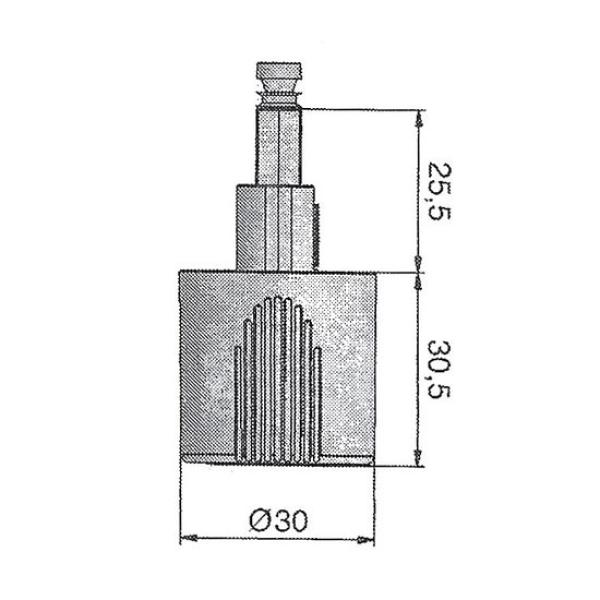 MLM Zylinderdrehknopf 445 für Drehstangenschloss 0248