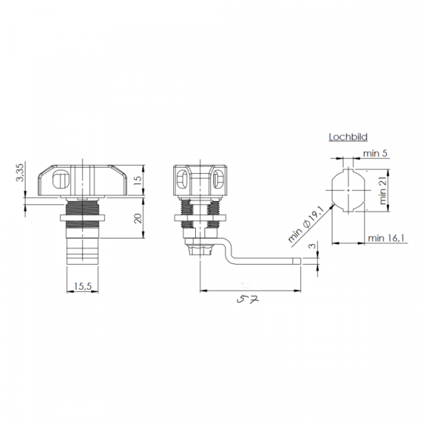 Hebelschloss vorgerichtet für Vorhangschloesser S7061