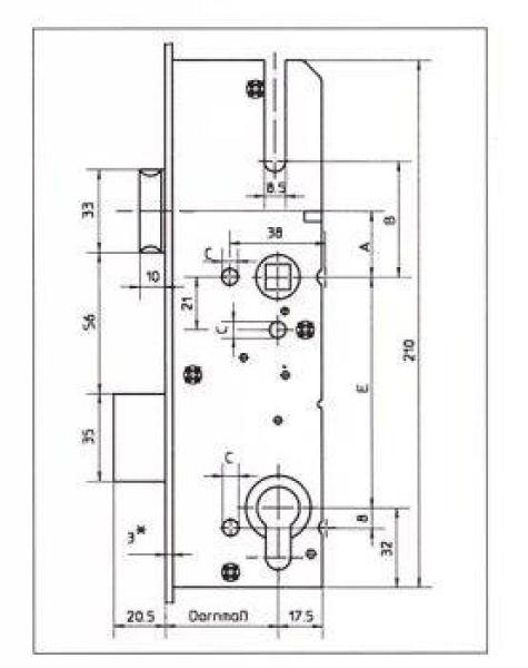 KFV Reparatur Hauptschloss HS8250 Dorn 35/40/45/65 mm, PZ92