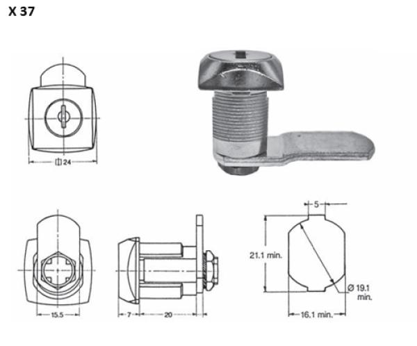 Hebelzylinder EUROLOCKS X37 mit Mutter_2