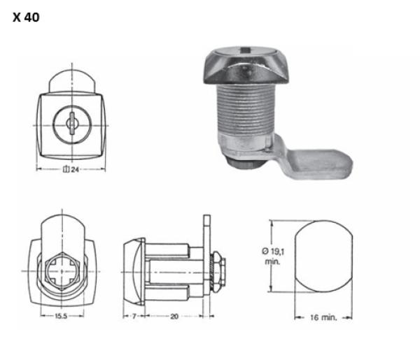 Hebelzylinder EUROLOCKS X40 mit Mutter_1