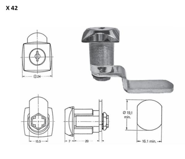 Hebelzylinder EUROLOCKS X42 mit Mutter_1